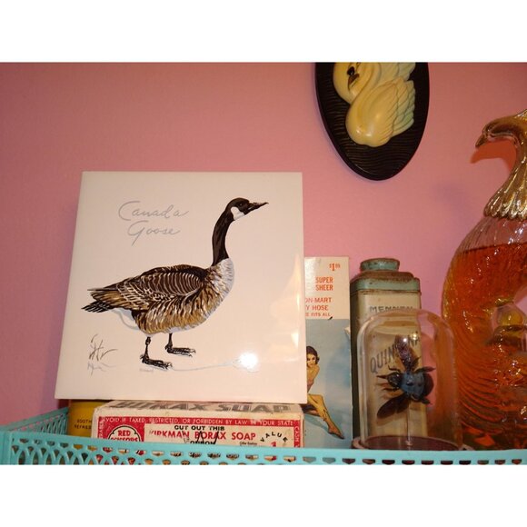 Vintage Screencraft Canada Goose Tile Howard art trivet Canadian Geese - Picture 5 of 10